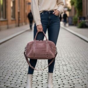 Cynthia Rowley Pink Faux Fur Bag
